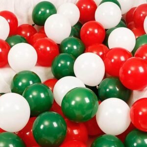WHITE GREEN RED BALOONS 5000 PIECES